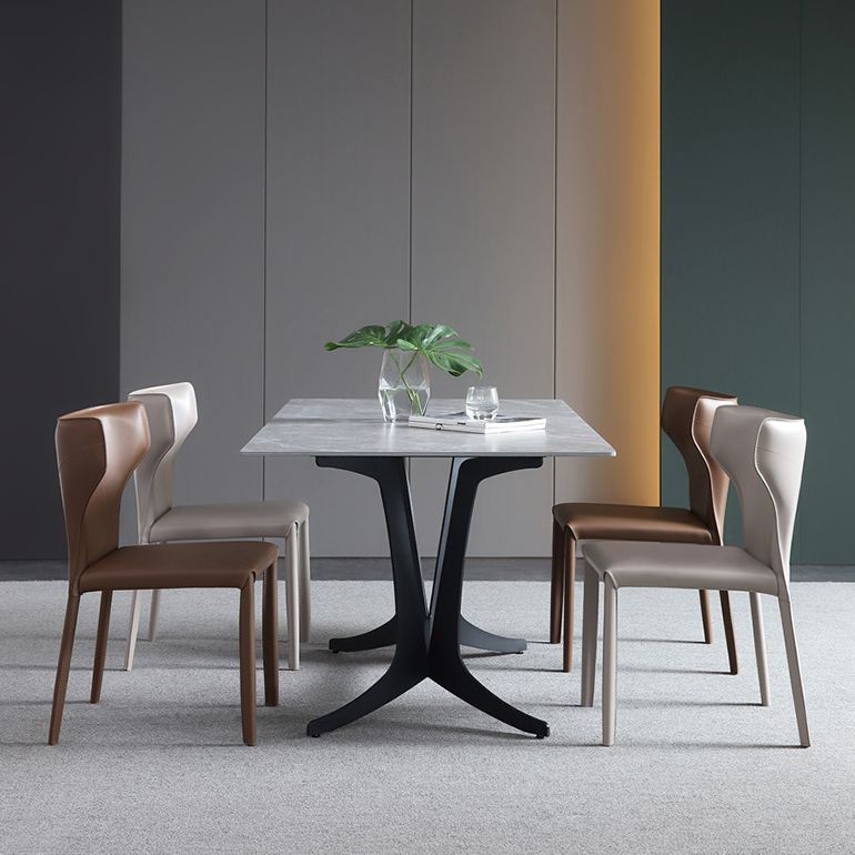 Modern Style Leather Dining Side Chair Wingback Side Armless Chair for Restaurant Use Clearhalo 'Dining Chairs' 'Dining Tables & Seating' 'dining_chair' 'furn' 'furn_dining_chair' 'Furniture' 'Kitchen & Dining Furniture' 1200x1200_1b33f5ee-0aca-40fb-8b28-0d5b785bfc35