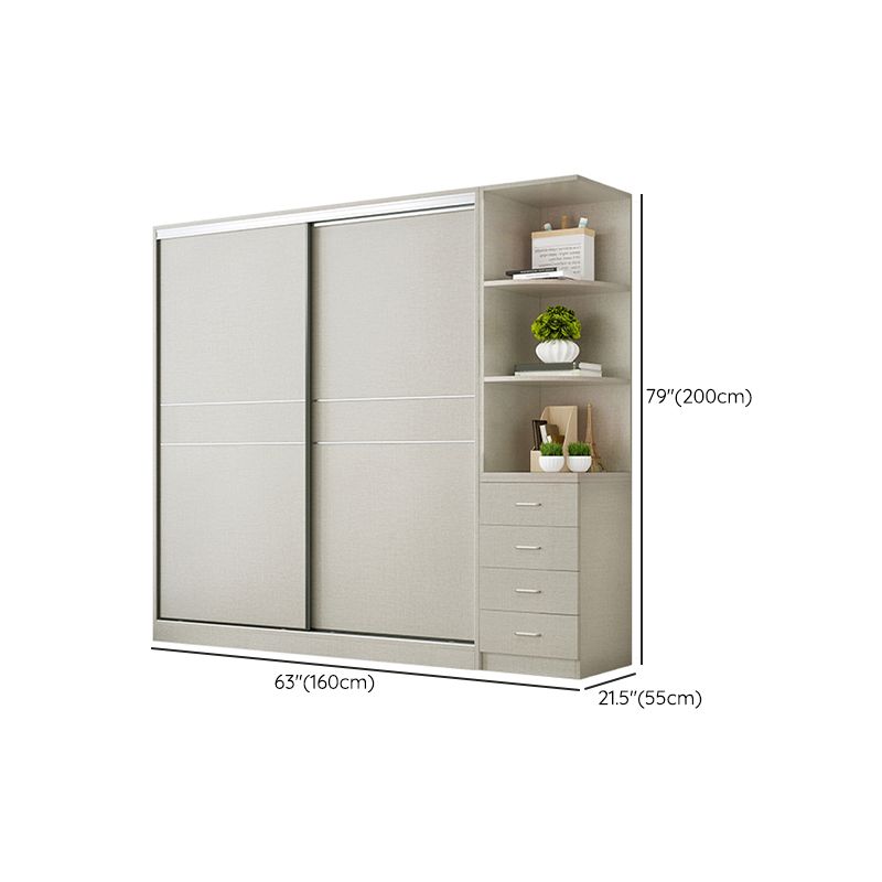 Modern Artificial Wood Wardrobe Freestanding Wardrobe with Sliding Doors for Living Room Clearhalo 'Armoires & Wardrobes' 'armoires_wardrobes' 'Bedroom Furniture' 'furn' 'furn_armoires_wardrobes' 'Furniture' 1200x1200_1b340a7f-fd4e-4227-989e-b74d89a74e97