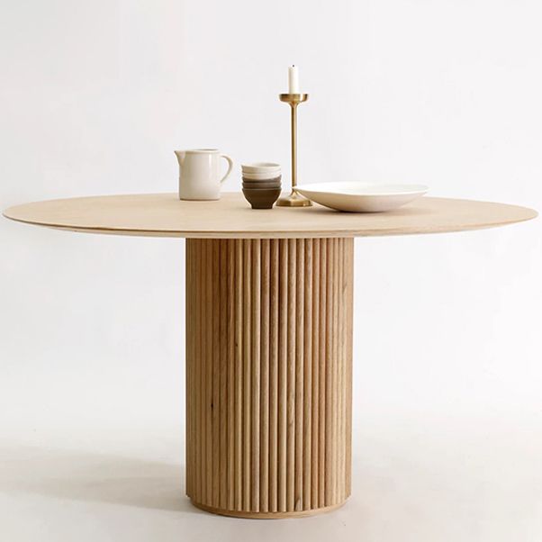 Round Pedestal Dining Site Table Contemporary Style Pine Solid Wood Dinette Table Clearhalo 'Dining Tables & Seating' 'Dining Tables' 'dining_table' 'furn' 'furn_dining_table' 'Furniture' 'furniture_dining_table' 'Kitchen & Dining Furniture' 1200x1200_1b36dc17-e90d-4cdb-b5e1-24d622c2e576