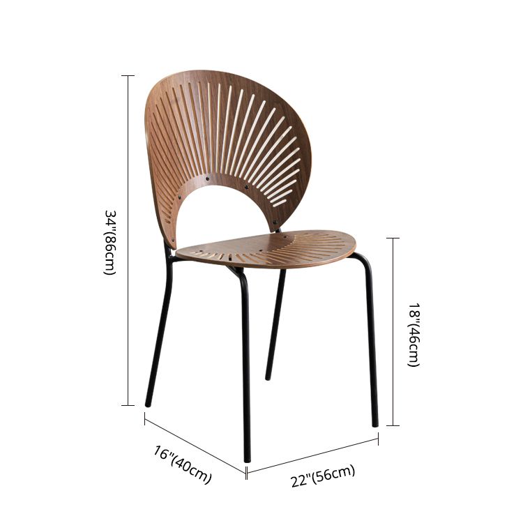 Scandinavian Style Open Back Dining Side Chair with Metal Legs Armless Side Chairs for Home Clearhalo ' kitchen&dining_furn' 'Dining Chairs' 'Dining Tables & Seating' 'dining_chair' 'furn' 'furn_dining_chair' 'Furniture' 'furniture_dining_chair' 'Kitchen & Dining Furniture' 'kitchen' 1200x1200_1b376a31-d0a6-4aa8-8611-b510b8d46463