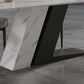Set da pranzo in pietra sinterizzata in stile moderno Set da pranzo rettangolare 1/2/5/7 pezzi