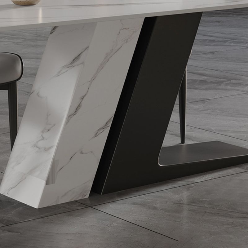 Set da pranzo in pietra sinterizzata in stile moderno Set da pranzo rettangolare 1/2/5/7 pezzi