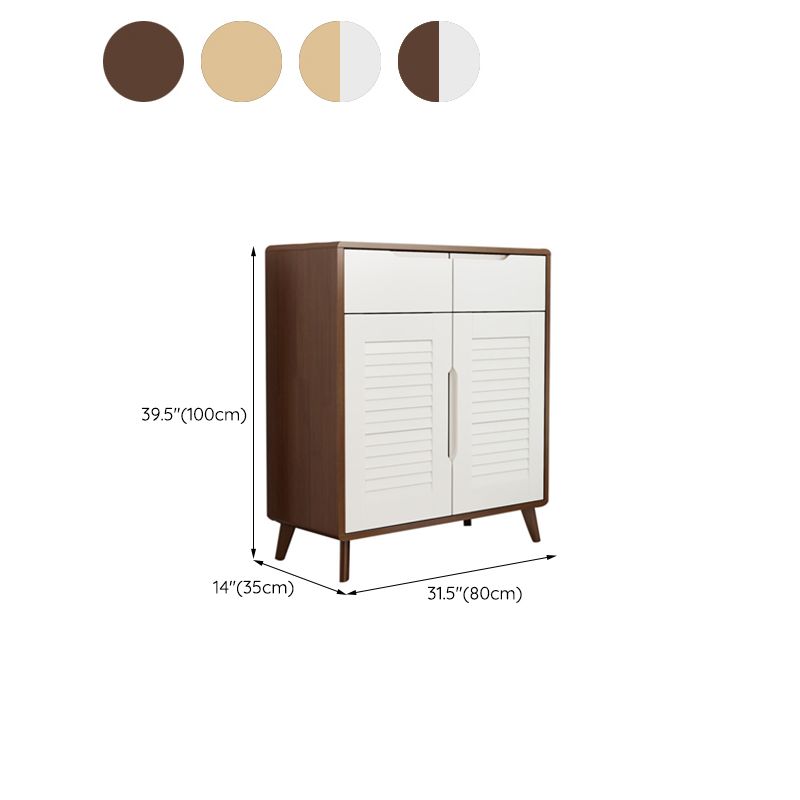 Contemporary Cabinet Rubberwood With Doors 2 - Drawer Rectangle Accent Cabinet