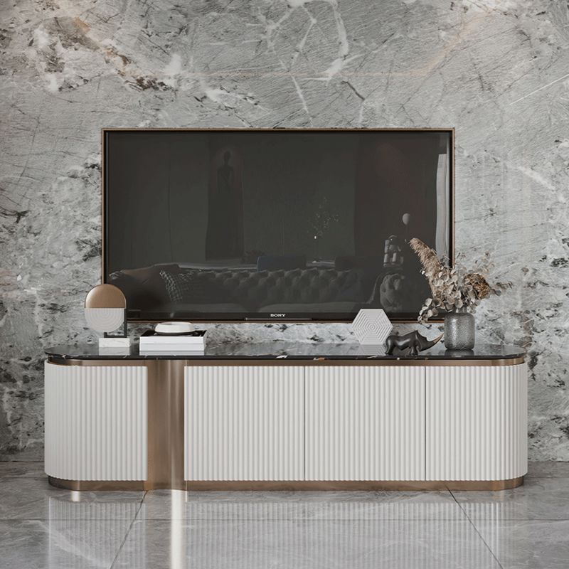 Contemporary Enclosed Storage TV Console Marble TV Stand Console with Doors Clearhalo 'furn' 'furn_tv_stands_entertainment_centers' 'Furniture' 'Living Room Furniture' 'TV Stands & Entertainment Centers' 'TV Stands & Media Storage Furniture' 'tv_stands_entertainment_centers' 1200x1200_1b3c2b5f-6523-4dee-b945-14460b3bb355