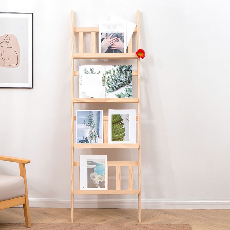 Moderne stijl solide houten boekenplank open back ladder boekenkast voor thuis