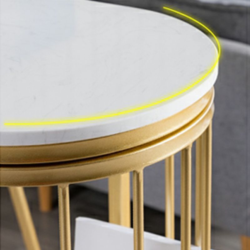 White Marble Hall Table with Specialty Top Glam Double Pedestal Table - 42" H Clearhalo 'Bar Furniture' 'Bar Tables' 'bar_tables' 'furn' 'furn_bar_tables' 'Furniture' 'furniture_bar_tables' 'Kitchen & Dining Furniture' 1200x1200_1b3cd7ad-6d4e-4e07-8235-926581f7097e