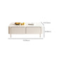 4 Legs White Slate Rectangular Cocktail Table with Storage Drawers