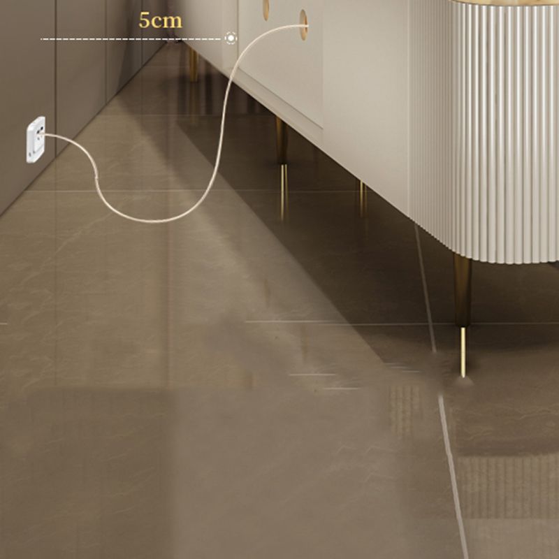 White Stone TV Stand Modern TV Media Stand with Legs for Living Room