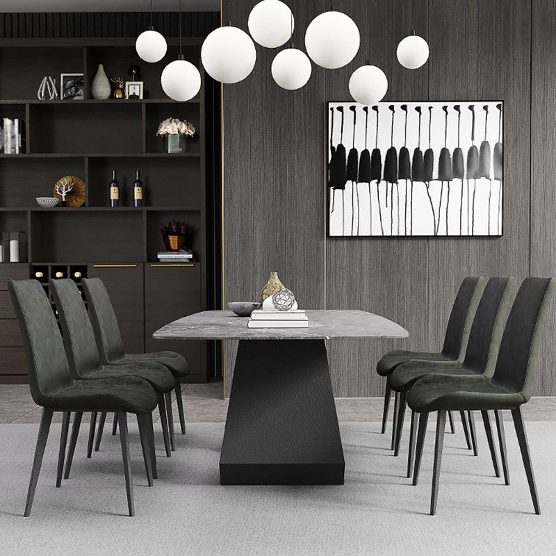 Rectangular Sintered Stone Dining Table Modern Dining Table with Metal Base Clearhalo 'Dining Tables & Seating' 'Dining Tables' 'dining_table' 'furn' 'furn_dining_table' 'Furniture' 'Kitchen & Dining Furniture' 1200x1200_1b3de74f-e136-4edf-86e6-a8604a06aaf0