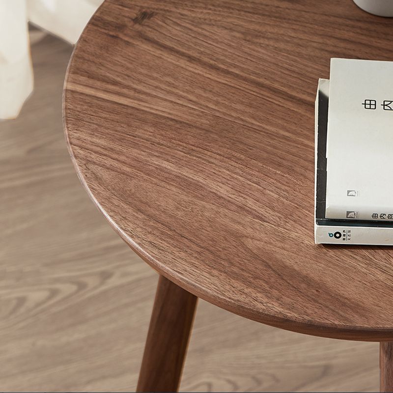 Table d'appoint contemporaine en bois massif, table d'appoint de salon marron