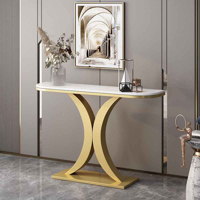 Contemporary Console Accent Table Antique Finish Console Table in Marble Clearhalo 'Console Tables' 'console_tables' 'Entry & Mudroom Furniture' 'furn' 'furn_console_tables' 'Furniture' 1200x1200_1b40cae1-32c9-40e9-b2ed-d70f6d2d15b4