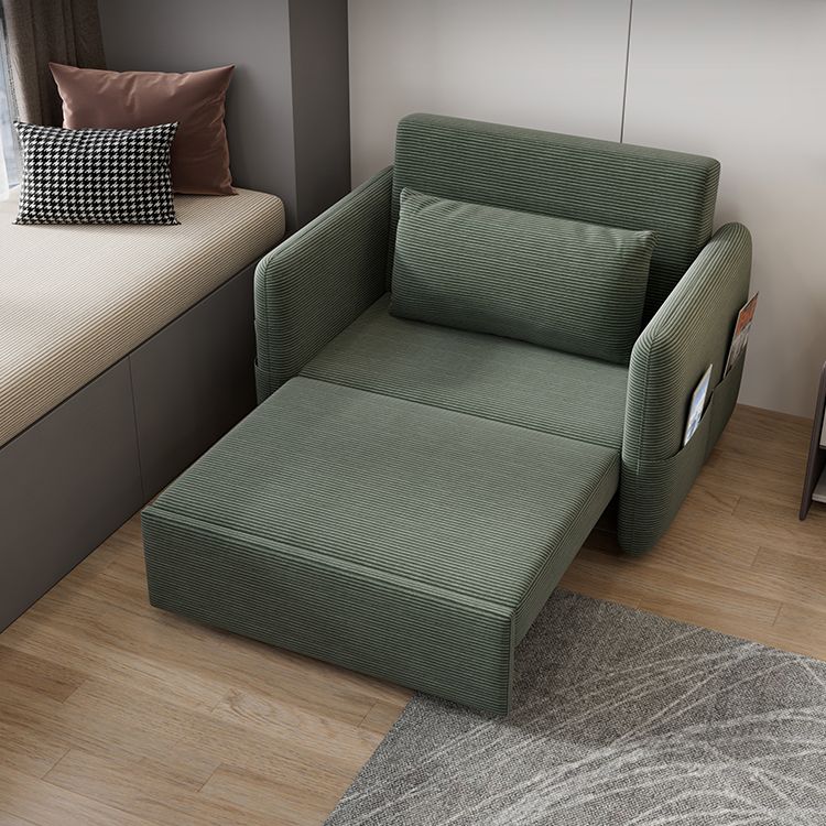 Scandinavian Green Futon Sleeper Sofa Pillow Back Futon and Mattress with Storage