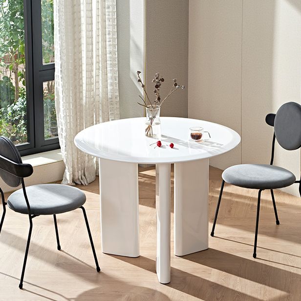 Minimalist White Kitchen Dining Table Solid Wood Round Shape Dining Table with 3 Legs Base Clearhalo ' dining_table' 'Dining Tables & Seating' 'Dining Tables' 'furn' 'furn_dining_table' 'Furniture' 'furniture_dining_table' 'Kitchen & Dining Furniture' 'kitchen&dining_furn' 'kitchen' 'kitchen_dining_table' 1200x1200_1b419ee2-4abe-4d14-972d-3f4316709c12