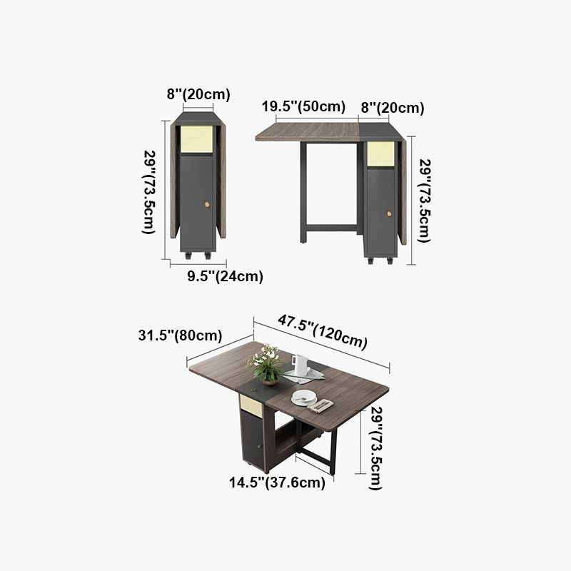 Foldable Woode Table in Grey Medieval Modern Rectangle Table with Storage Trestle Base Clearhalo ' dining_table' 'Dining Tables & Seating' 'Dining Tables' 'furn' 'furn_dining_table' 'Furniture' 'furniture_dining_table' 'Kitchen & Dining Furniture' 'kitchen&dining_furn' 'kitchen' 'kitchen_dining_table' 1200x1200_1b41d5f7-9a79-4685-9dfd-a3561beb621f