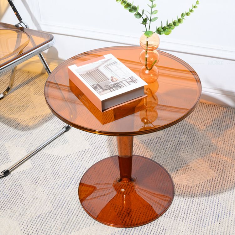 Pedestal Modern 1 Single Coffee Table Round Acrylic Cocktail Table Clearhalo 'Coffee & Accent Tables' 'Coffee Tables' 'coffee_tables' 'furn' 'furn_coffee_tables' 'Furniture' 'furniture_coffee_tables' 'Living Room Furniture' 1200x1200_1b43427b-96d4-4d8a-b014-c89ee5871048
