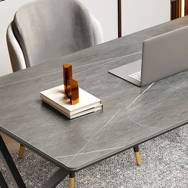 29.53" H Contemporary Office Desk Antique Finish Computer Desk with Metal Legs Clearhalo 'furn' 'furn_office_desk' 'Furniture' 'Office Desks' 'Office Furniture' 'office_desk' 1200x1200_1b453666-527a-47bc-b839-31feab1ca581