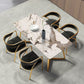 Metal Traditional Luxury Rectangular Indoor Table Sintered Stone Table with Sled Base Clearhalo ' dining_table' 'Dining Tables & Seating' 'Dining Tables' 'furn' 'furn_dining_table' 'Furniture' 'furniture_dining_table' 'Kitchen & Dining Furniture' 'kitchen&dining_furn' 'kitchen' 'kitchen_dining_table' 1200x1200_1b455c5f-6ee8-4349-9501-c13210e09a5a