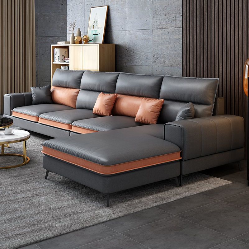 Nordic faux cuir stationnaire salon carré canapé de bras carré