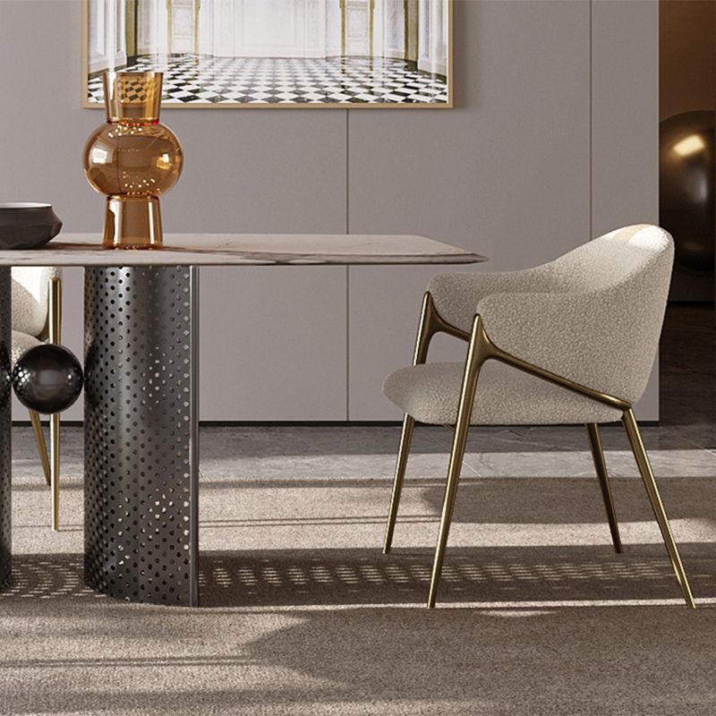 Glam Indoor Upholstered Dining Chair Gold Legs Parsons Arm Chair Clearhalo 'Dining Chairs' 'Dining Tables & Seating' 'dining_chair' 'furn' 'furn_dining_chair' 'Furniture' 'Kitchen & Dining Furniture' 1200x1200_1b476b08-6d82-4564-891e-8facced29495