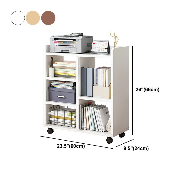 Modern Style Bookshelf Wooden Shelf Bookcase with Caster Wheels Clearhalo 'Bookcases' 'furn' 'furn_bookcases' 'Furniture' 'furniture_bookcases' 'Office Furniture' 1200x1200_1b480854-6660-4a08-bb3a-641179f87068