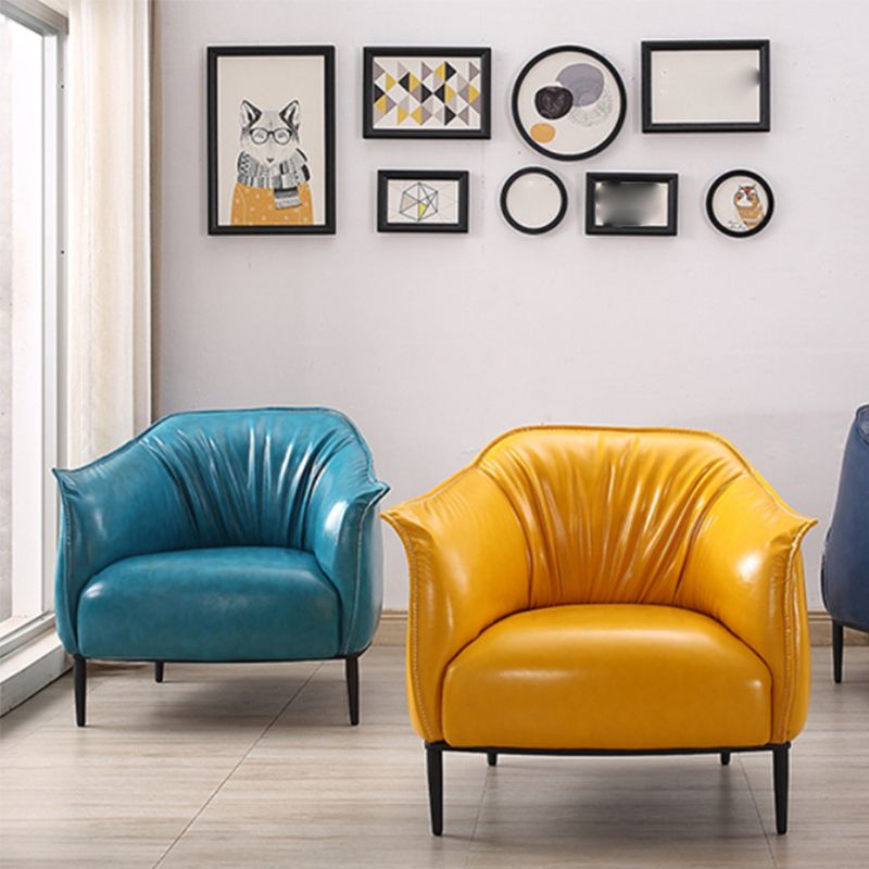 31,89 "sedia singola divano in stile metà secolo PU Sedia a braccioli svasati