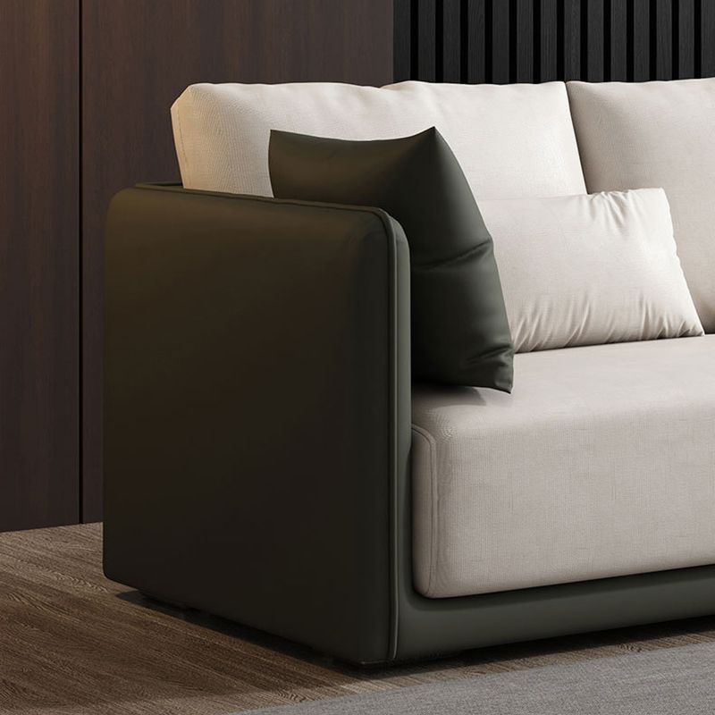 Faux Leather Sofa Sofa 37.40" D x 31.49" H Square Arm Sofa for Living Room Clearhalo 'furn' 'furn_sofas' 'Furniture' 'Living Room Furniture' 'Sofa' 'sofas' 1200x1200_1b4a4d1a-9e63-4c71-be8f-9e864c70cc36