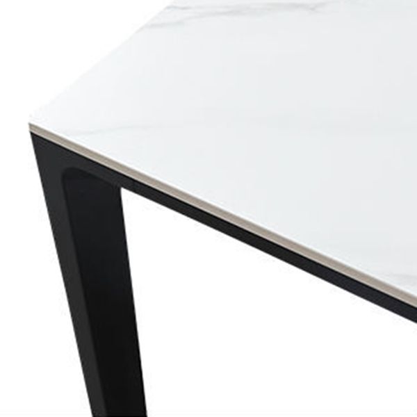 Industrial Style Rectangle Dining Table Sintered Stone Table with Metal Legs for Kitchen Clearhalo 'Dining Tables & Seating' 'Dining Tables' 'dining_table' 'furn' 'furn_dining_table' 'Furniture' 'Kitchen & Dining Furniture' 1200x1200_1b4ad5b1-27d6-4035-88fb-143d8ea4f324