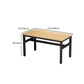 Rectangular Dining Table Wood Tabletop with Steel Trestle Base