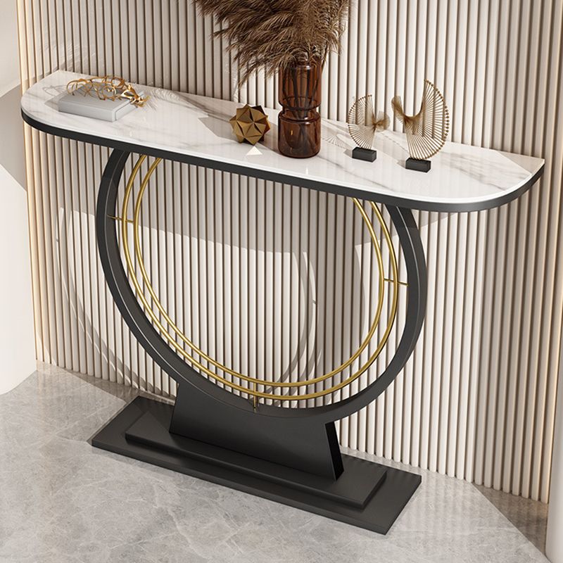 Tabla de acento contemporáneo Tabla de sofá de acabado antiguo en mármol