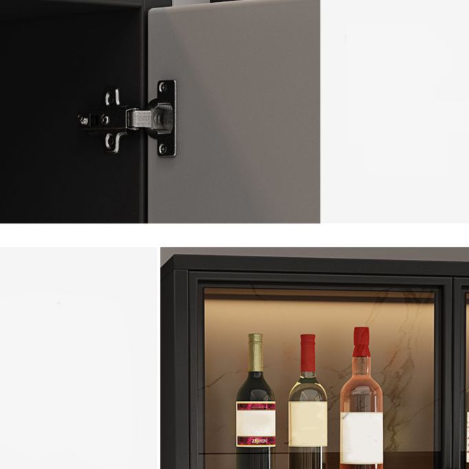 Moderne vloer wijnrek glazen deur wijnflessen rek voor woonkamer, zonder lichten