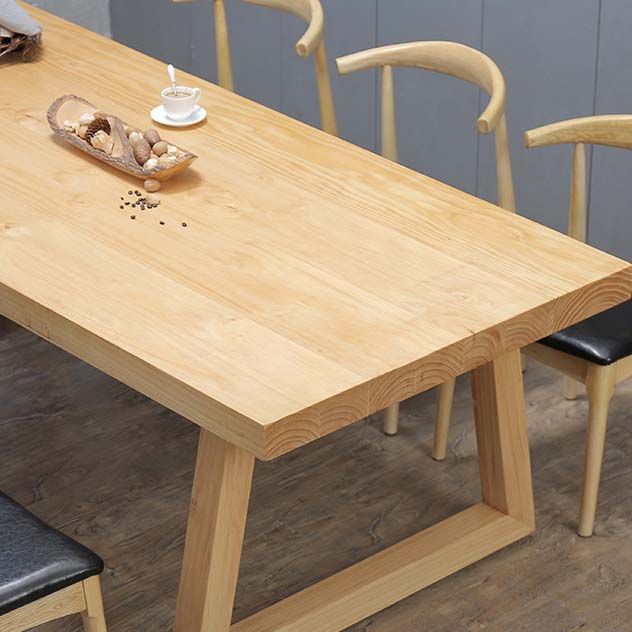 Modern Double Pedestal Dining Table Wood Table for Kitchen Dining Room Clearhalo 'Dining Tables & Seating' 'Dining Tables' 'dining_table' 'furn' 'furn_dining_table' 'Furniture' 'Kitchen & Dining Furniture' 1200x1200_1b5028f3-20a8-4d60-8ba3-8d5f75b8d0b9