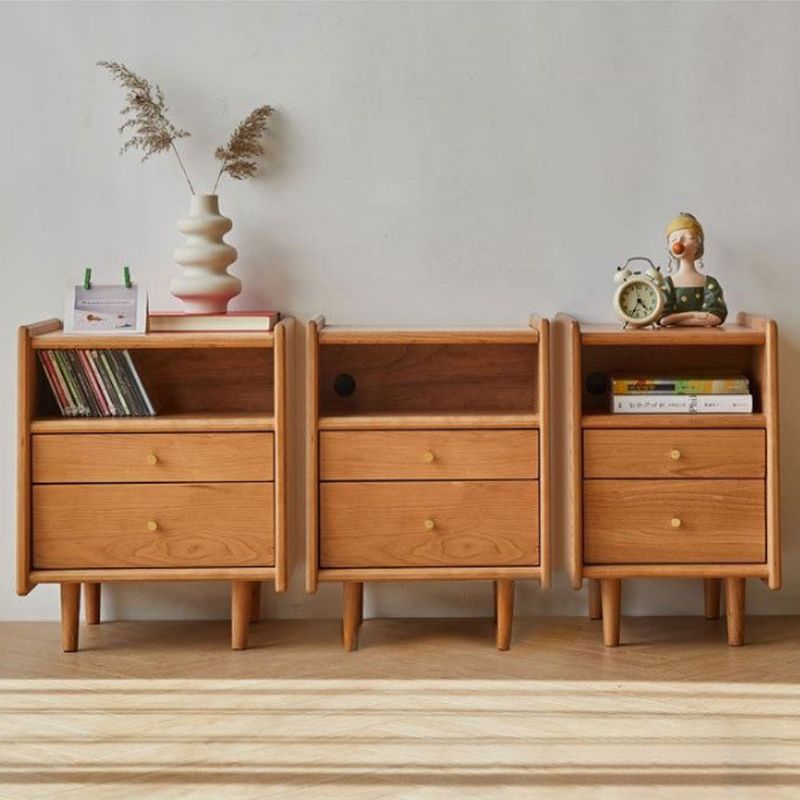 ベッドルーム用の現代的なベッドサイドキャビネットソリッドウッドナイトテーブル