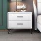 Comodino da 20 "hindici da 2-cassetto comodino moderno comodino da letto in pelle finta con gambe