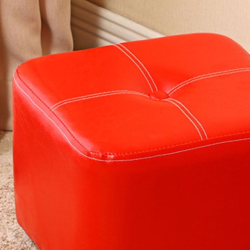 Contemporary Rectangle Shape Ottoman Faux Leather Standard with Tufted Clearhalo 'furn' 'furn_ottomans_poufs' 'Furniture' 'Living Room Furniture' 'Ottomans & Poufs' 'ottomans_poufs' 1200x1200_1b562d39-216b-4f6b-a5bc-7754f03dfdcc