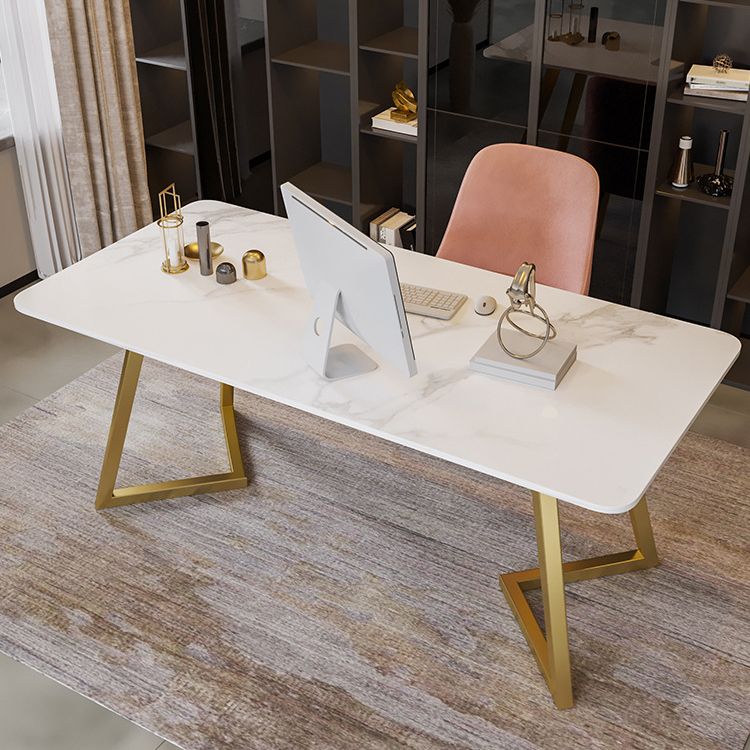 Oficina de 29.53 pulgadas de altura escritura de escritura de 1 estante de oficina con patas de metal