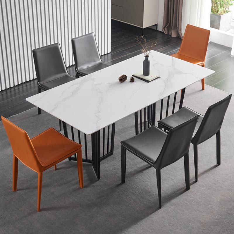 Silla de silla de comedor de cuero moderna en acabado mate para interiores
