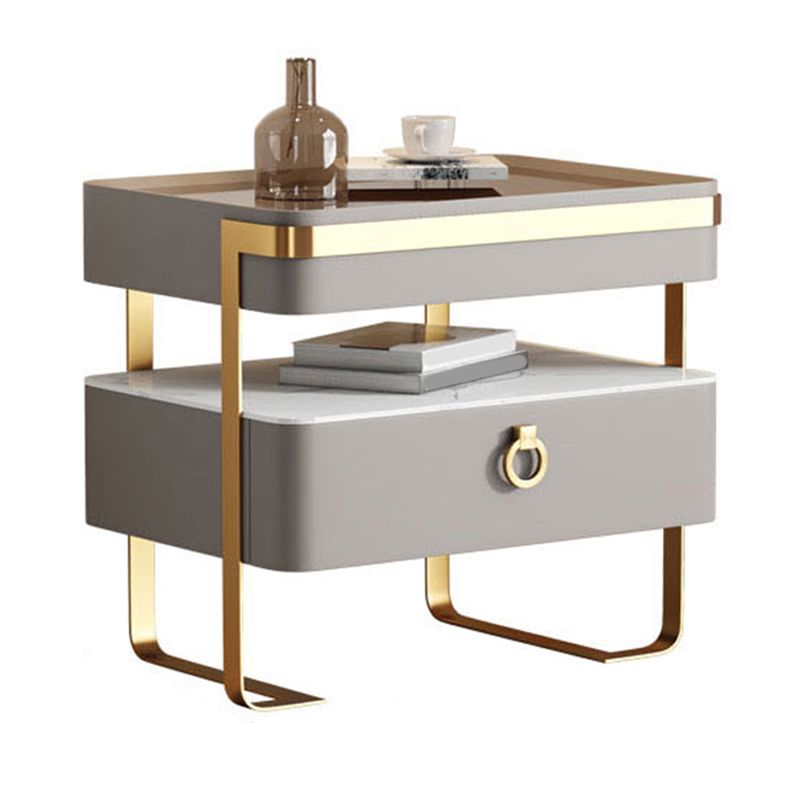 Glam 20 Inch H Nightstand Open Storage Glass Top Solid Wood Bed Nightstand with Legs Clearhalo 'Bedroom Furniture' 'furn' 'furn_night_stand' 'Furniture' 'night_stand' 'Nightstands' 1200x1200_1b59a64c-abe7-49f3-b87d-bad78aea9a30