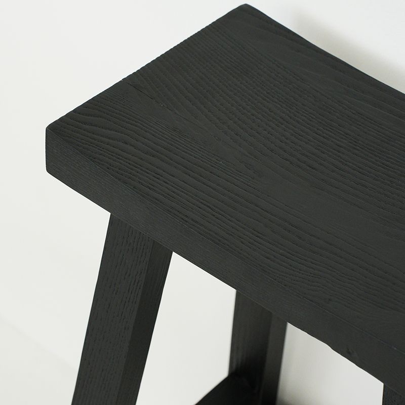 Contemporary Black Ash Solid Wood Armless Bar Stool with Footrest Clearhalo 'Bar Furniture' 'Bar Stools' 'bar_stools' 'furn' 'furn_bar_stools' 'Furniture' 'Kitchen & Dining Furniture' 1200x1200_1b5d152b-4855-44ce-9f83-8968d44f865d