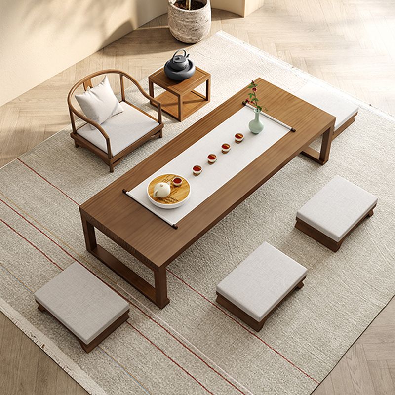 Brone Solid Wood Coffee Table with Sled Legs and Rectangular Top