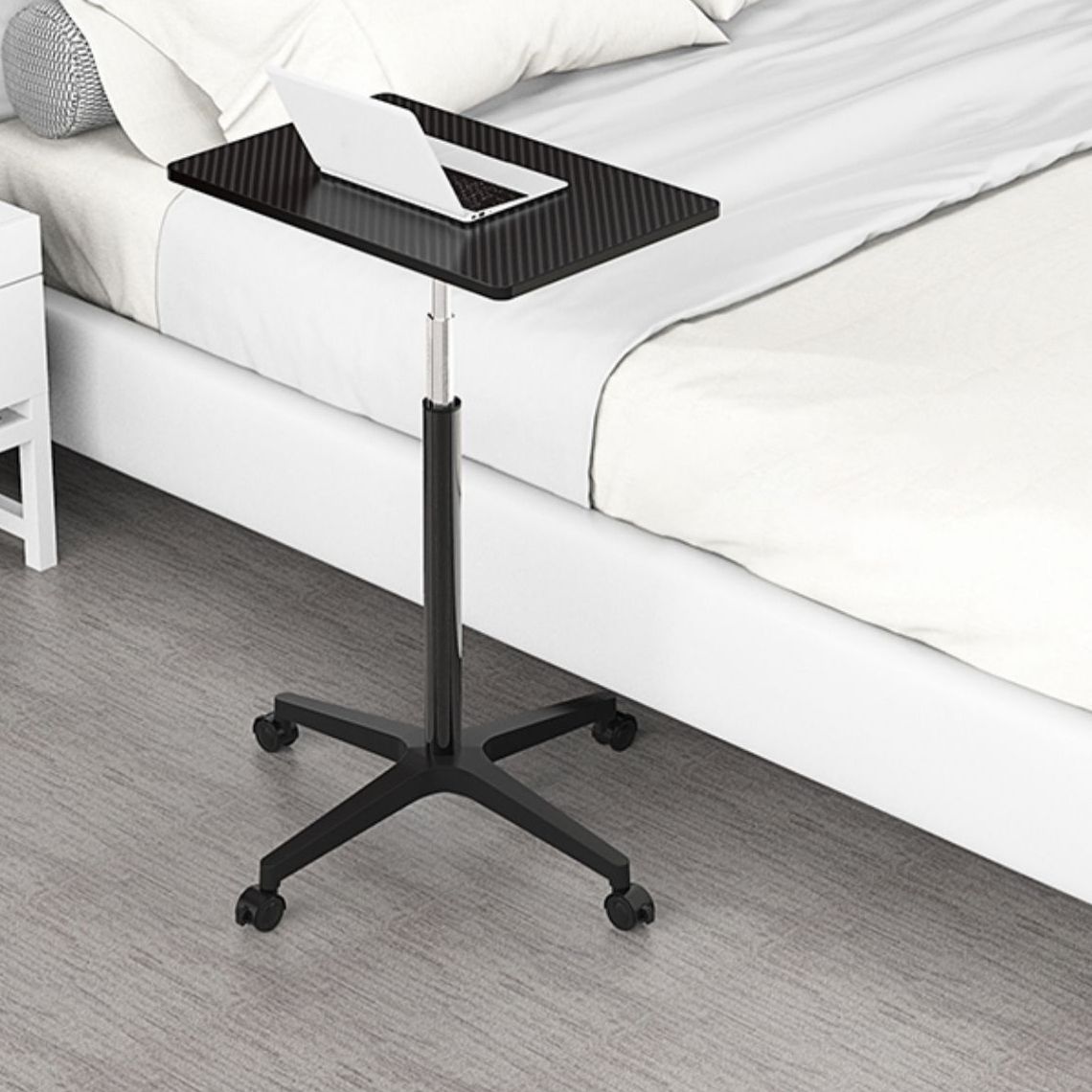 Rectangular Standing Desk Manufactured Wood Adjustable Desk with Caster Wheels Clearhalo 'Furniture' 'furniture_office_desk' 'Office Desks' 'Office Furniture' 'office_desk' 1200x1200_1b617223-f529-4160-8cba-1899a0301107