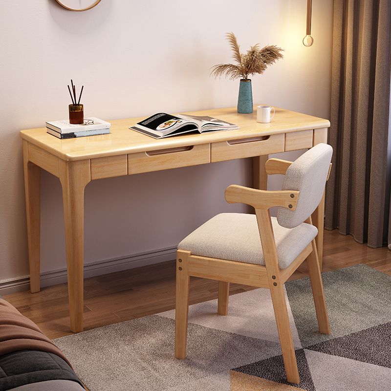 Modern Style Solid Wood Writing Desk Home Parsons Base Office Desk with Drawer Clearhalo 'furn' 'furn_office_desk' 'Furniture' 'Office Desks' 'Office Furniture' 'office_desk' 1200x1200_1b64d949-3e0c-4dd2-8321-60e626555eaf