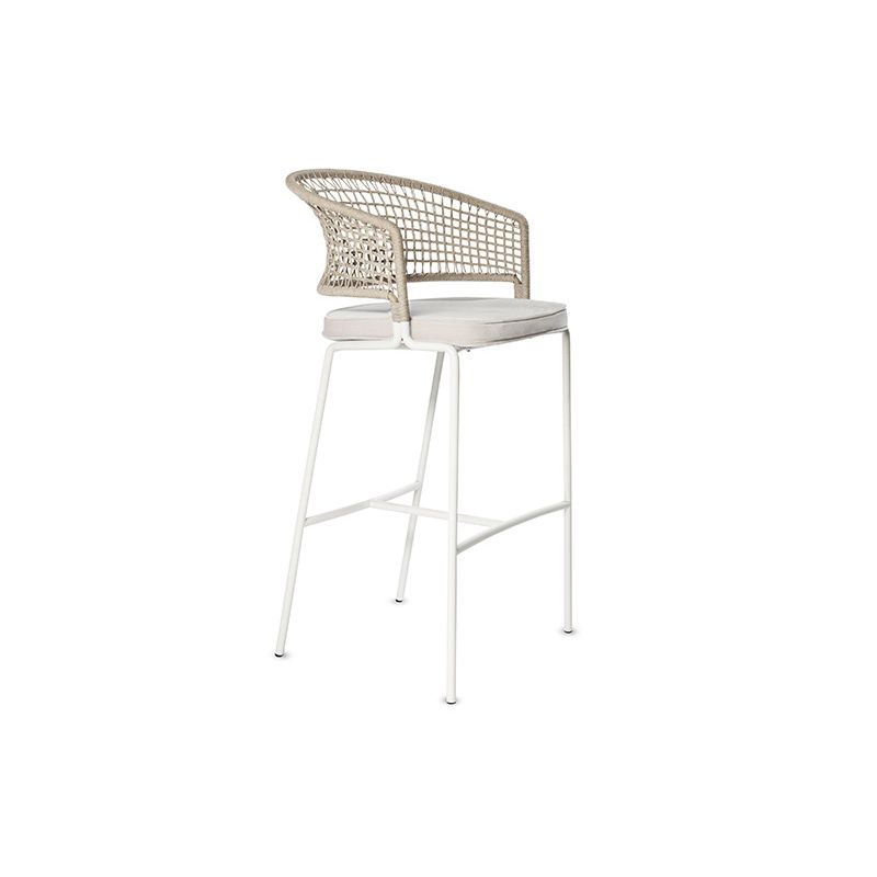Contemporary Low Back Dining Stool Bucket Bar Stool with Footrest