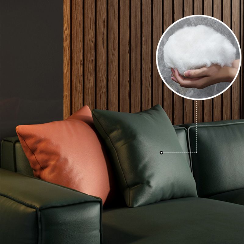 Emerald Green Genuine Leather Square Arm Sofa/Sectional with Wear-Resistant Clearhalo 'Furniture' 'furniture_sectionals' 'Living Room Furniture' 'Sectionals' 1200x1200_1b65fe6e-5037-41ac-b452-68f2a097111d