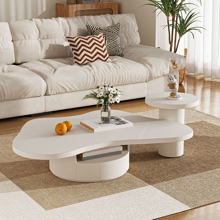 Abstract Coffee Table Wood Geometric Coffee Coffee or End Table with Drawer Clearhalo 'Coffee & Accent Tables' 'Coffee Tables' 'coffee_tables' 'furn' 'furn_coffee_tables' 'Furniture' 'Living Room Furniture' 1200x1200_1b661903-8353-465c-aeb0-f8b498e1e3b5