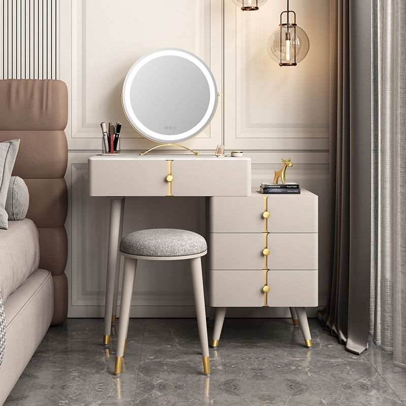 4 cassetti Vanity Set con tavolo da toeletta in pietra glam di feci