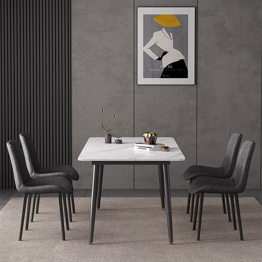 Modern Sintered Stone Dining Table Set White Rectangle Dining Set for Home Use Clearhalo 'Dining Room Sets' 'Dining Tables & Seating' 'dining_room_set' 'Furniture' 'furniture_dining_room_set' 'Kitchen & Dining Furniture' 'kitchen&dining_furn' 'kitchen' 1200x1200_1b681340-01a3-4fa0-bf2e-87775eeb4b51