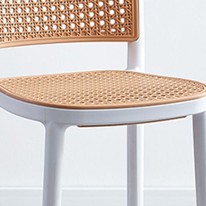 Scandinavian Bar Height Low Back Stool Plastic Bar Stool in White and Black