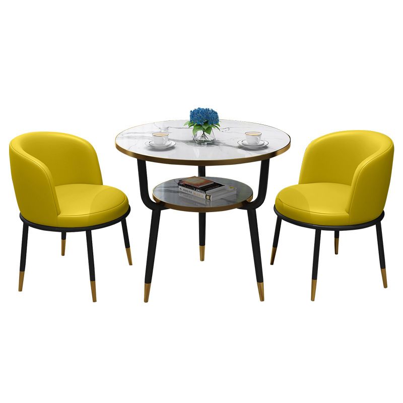 Glam Sintered Stone Dining Table Set with 3 Legs Base Dining Furniture for Home Use Clearhalo 'Dining Room Sets' 'Dining Tables & Seating' 'dining_room_set' 'furn' 'furn_dining_room_set' 'Furniture' 'furniture_dining_room_set' 'Kitchen & Dining Furniture' 'kitchen&dining_furn' 'kitchen' 1200x1200_1b695cb3-8da6-41c5-9c62-26c5d50062ec