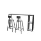 Modern Bar Table Set 1/3 Pieces Faux Marble Rectangle Bistro Set for Indoor
