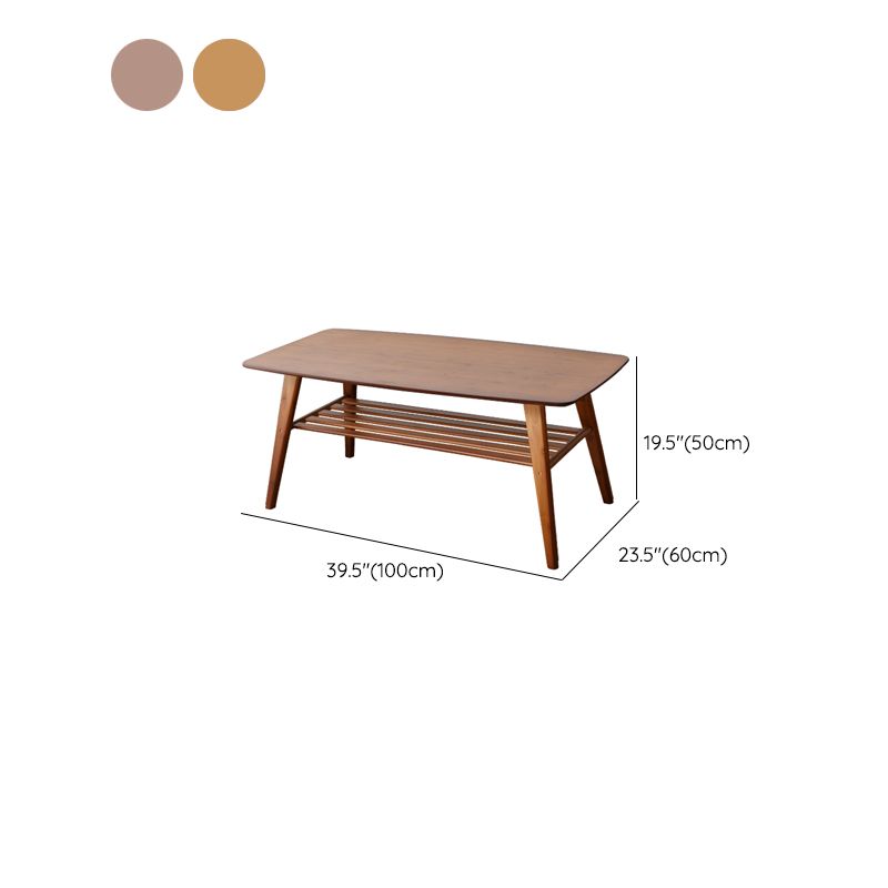 Rectangular Wood Coffee Table Contemporary 4 Legs Cocktail Table Clearhalo 'Coffee & Accent Tables' 'Coffee Tables' 'coffee_tables' 'furn' 'furn_coffee_tables' 'Furniture' 'Living Room Furniture' 1200x1200_1b6aad47-a118-4cd9-8c1a-e1d478314953